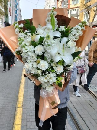 Beyaz Çiçekli Buket, Eskişehir çiçek