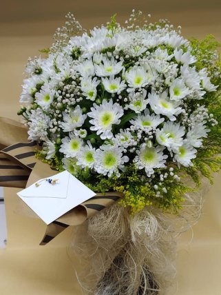 Beyaz Krizantem Buketi, Bizim Çiçekçi