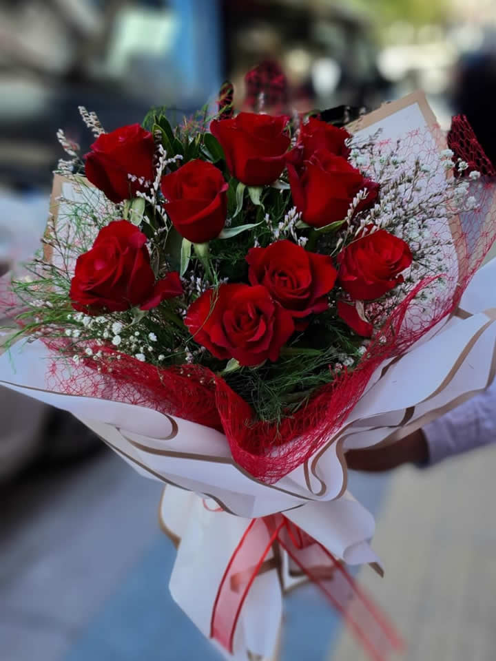 9 Kırmızı Güllü Buket, Eskişehir çiçekçi