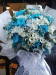 Çiçekçi - Mavi Beyaz Krizantem Buketi